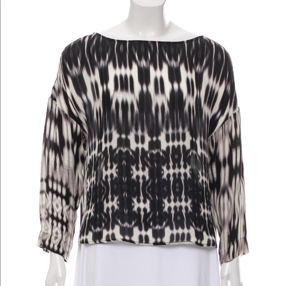 EUC Nili Lotan Tie Dye silk top blouse XS
